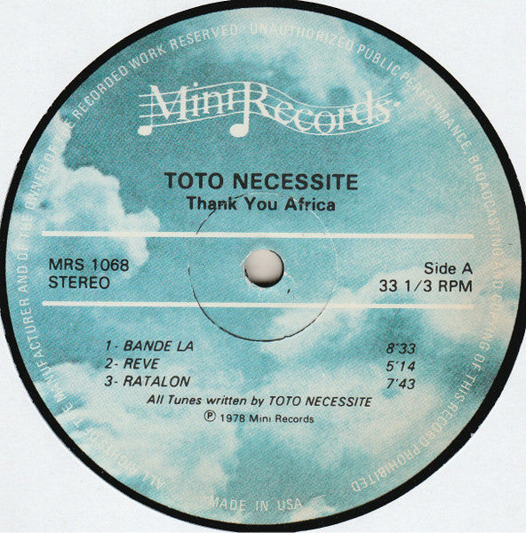 Toto Necessite : Thank You Africa (LP, Album)