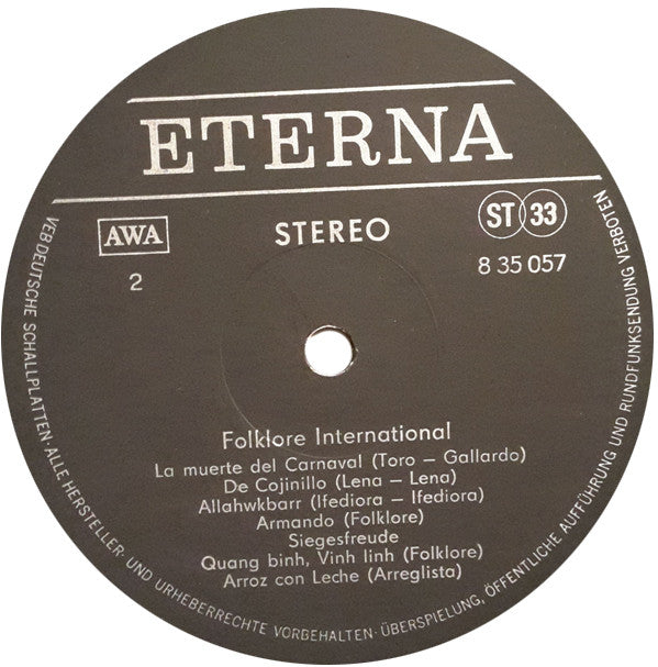 Various : Folklore International (LP, Comp)