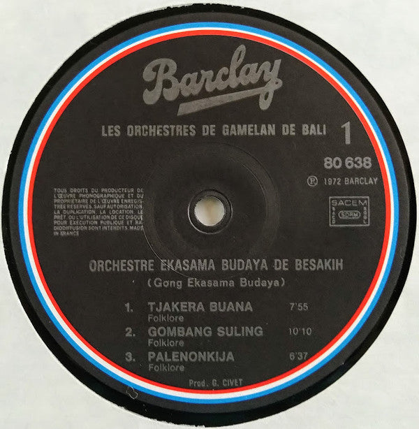 Orchestre Peguwingan De Peliatan Et Orchestre Ekasama Budaya De Besalih : Découvrez Bali (LP, Album)