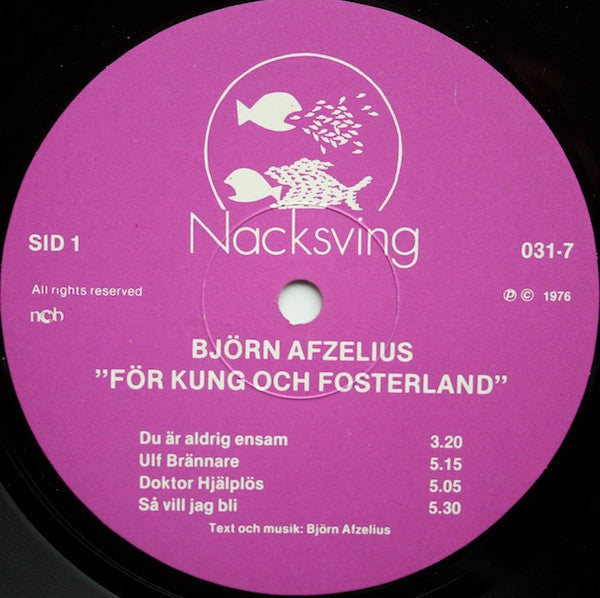 Björn Afzelius : För Kung & Fosterland (LP, Album)