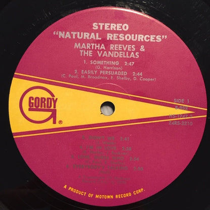 Martha Reeves & The Vandellas : Natural Resources (LP, Album)