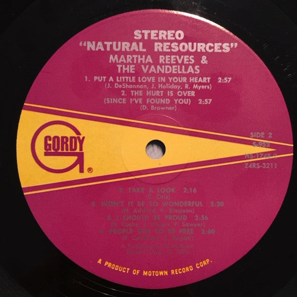 Martha Reeves & The Vandellas : Natural Resources (LP, Album)