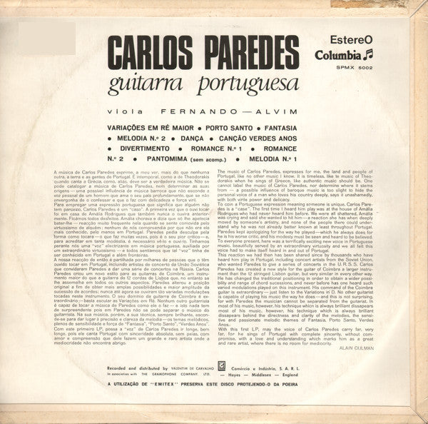 Carlos Paredes : Guitarra Portuguesa (LP, Album)