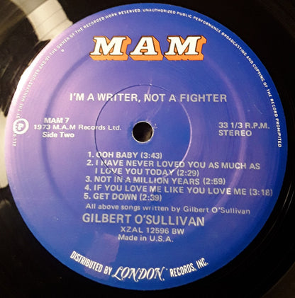 Gilbert O'Sullivan : I'm A Writer, Not A Fighter (LP, Album)