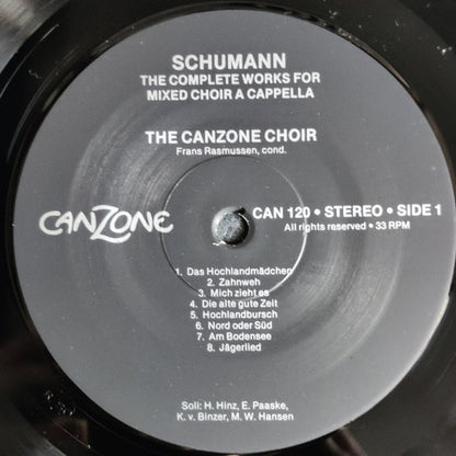 Robert Schumann - Canzone Koret conducted by Frans Rasmussen : The Complete Works For Mixed Chor A Cappella (2xLP)