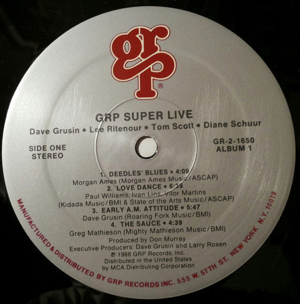 Dave Grusin, Lee Ritenour, Chick Corea, Diane Schuur, Tom Scott : GRP Super Live (2xLP, Album, Gat)