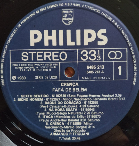Fafá De Belém : Crença (LP, Album)