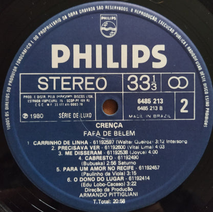 Fafá De Belém : Crença (LP, Album)