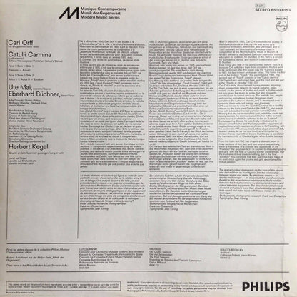 Carl Orff, Rundfunkchor Leipzig Und Rundfunk-Sinfonie-Orchester Leipzig, Herbert Kegel : Catulli Carmina (LP)