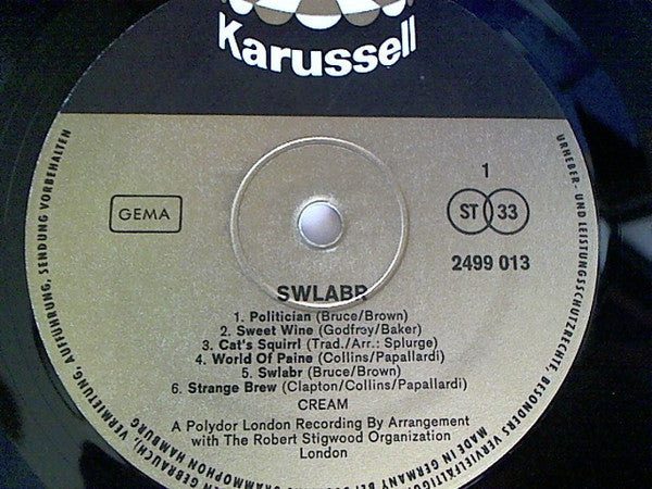 Cream (2) : Swlabr (LP, Comp)