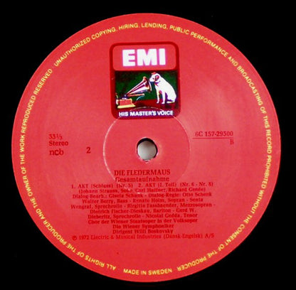 Johann Strauss Jr., Wiener Staatsopernchor, Wiener Symphoniker, Willi Boskovsky, Anneliese Rothenberger, Dietrich Fischer-Dieskau, Nicolai Gedda, Renate Holm, Brigitte Fassbaender, Adolf Dallapozza, Walter Berry, Otto Schenk : Die Fledermaus (2xLP, Album, Mono + Box)