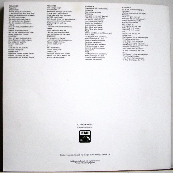 Johann Strauss Jr., Wiener Staatsopernchor, Wiener Symphoniker, Willi Boskovsky, Anneliese Rothenberger, Dietrich Fischer-Dieskau, Nicolai Gedda, Renate Holm, Brigitte Fassbaender, Adolf Dallapozza, Walter Berry, Otto Schenk : Die Fledermaus (2xLP, Album, Mono + Box)