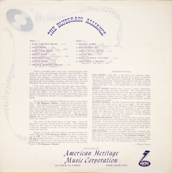 The Bluegrass Alliance : The Bluegrass Alliance (LP, Album)