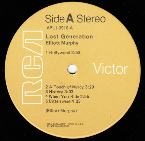 Elliott Murphy : Lost Generation (LP, Album)