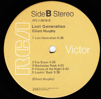 Elliott Murphy : Lost Generation (LP, Album)