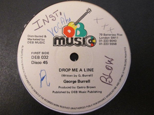 George Burrell : Drop Me A Line (12")
