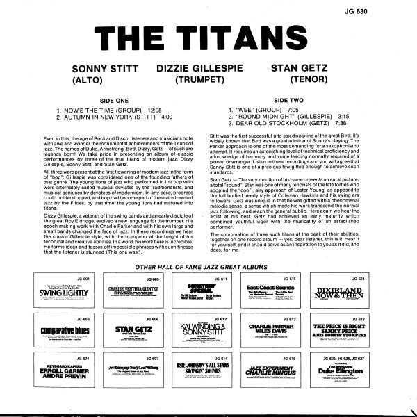 Sonny Stitt, Dizzy Gillespie, Stan Getz : The Titans (LP, Album)