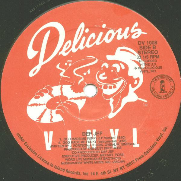 Def Jef : Droppin' Rhymes On Drums / God Made Me Funky (12")