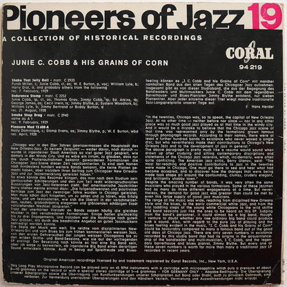 Junie Cobb : Junie C. Cobb 1928-29 (7", EP, Comp)