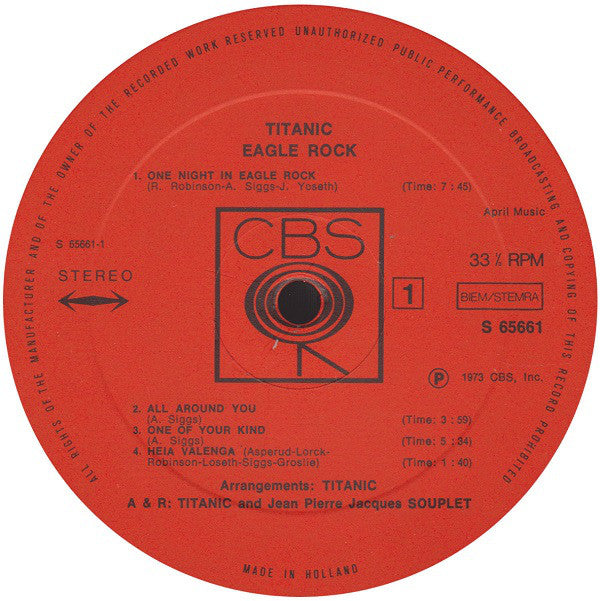 Titanic (3) : Eagle Rock (LP, Album, Gat)