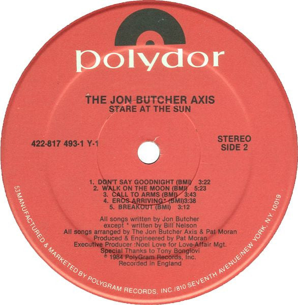 The Jon Butcher Axis : Stare At The Sun (LP, Album)