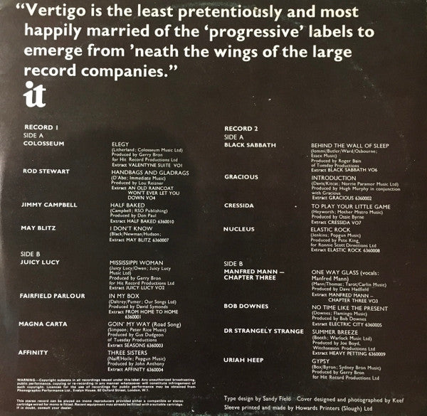 Various : The Vertigo Annual 1970 (2xLP, Smplr)