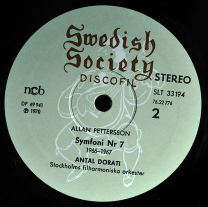 Allan Pettersson / Stockholms Filharmoniska Orkester / Antal Dorati : Symfoni Nr 7 (LP, Album, RP)