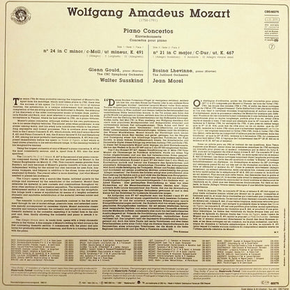 Wolfgang Amadeus Mozart - Glenn Gould, Rosina Lhévinne : Piano Concertos No. 21. K. 467 & No. 24. K. 491 (LP, Comp)