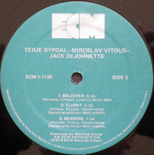 Terje Rypdal / Miroslav Vitous / Jack DeJohnette : Terje Rypdal / Miroslav Vitous / Jack DeJohnette (LP, Album)