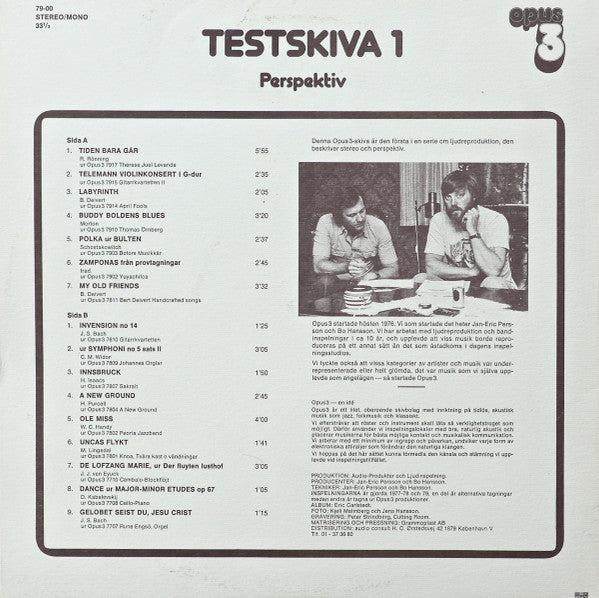 Various : Testskiva 1 (Perspektiv) (LP, Comp)