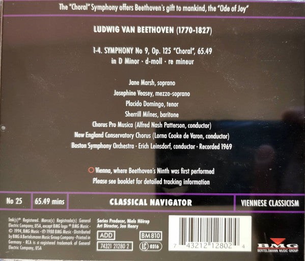 Ludwig van Beethoven, Erich Leinsdorf, Boston Symphony Orchestra : Symphony No 9 "Choral" (CD, Album, RE)