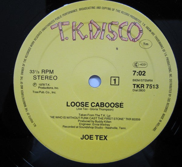 Joe Tex : Loose Caboose (12", Maxi)