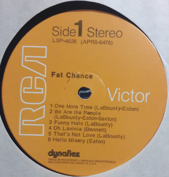 Fat Chance (3) : Fat Chance (LP, Album, Dyn)