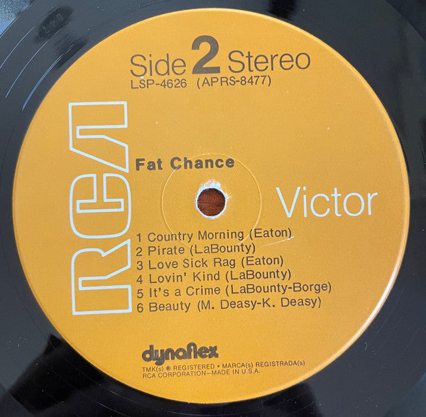 Fat Chance (3) : Fat Chance (LP, Album, Dyn)