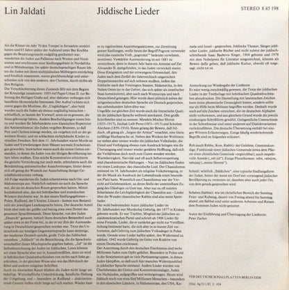 Lin Jaldati : Jiddische Lieder (LP, Album)