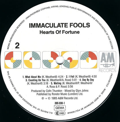 Immaculate Fools : Hearts Of Fortune (LP, Album)