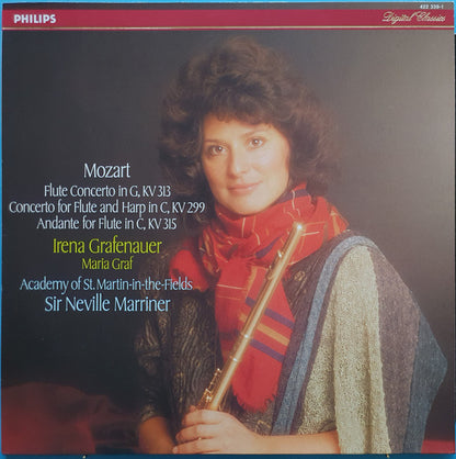 Wolfgang Amadeus Mozart / Irena Grafenauer, Maria Graf, The Academy Of St. Martin-in-the-Fields, Sir Neville Marriner : Flute Concerto In G, KV 313 / Concerto For Flute And Harp In C, KV 299 / Andante For Flute In C, KV 315 (LP, Album)