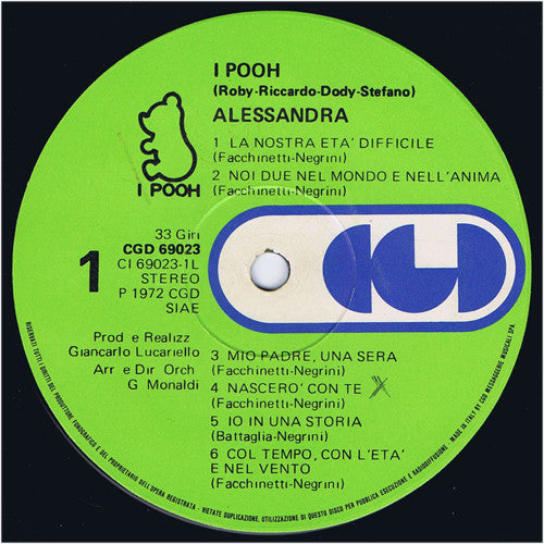 Pooh : Alessandra (LP, Album, Gat)