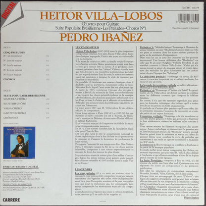 Pedro Ibañez, Heitor Villa-Lobos : Œuvres Pour Guitares - Suite Populaire Brésilienne - Les Préludes - Choros N°1 (LP, Dig)