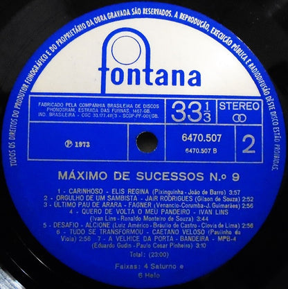 Various : Máximo De Sucessos № 9 (LP, Comp)