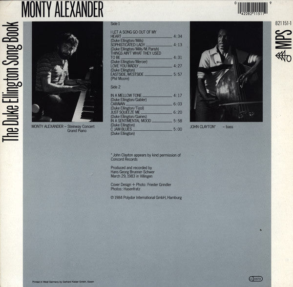 Monty Alexander : The Duke Ellington Song Book (LP, Album)