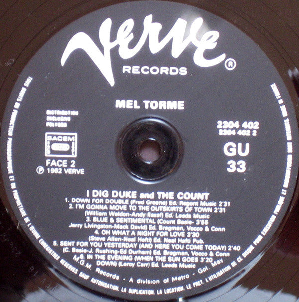 Mel Tormé : I Dig The Duke - I Dig The Count (LP, Album, RE)