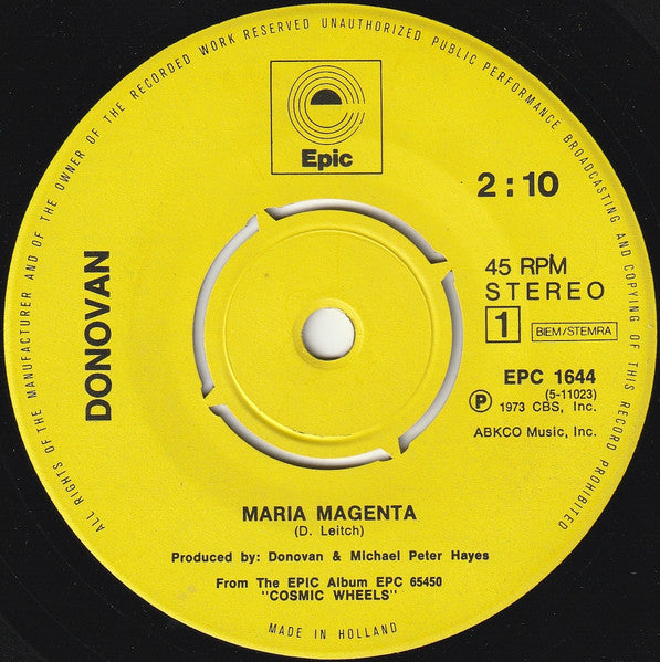 Donovan : Maria Magenta (7", Single)