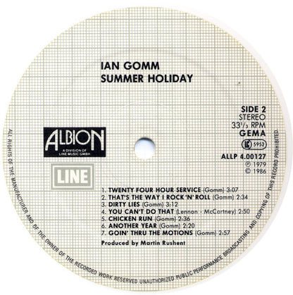 Ian Gomm : Summer Holiday (LP, Album, RE, Whi)