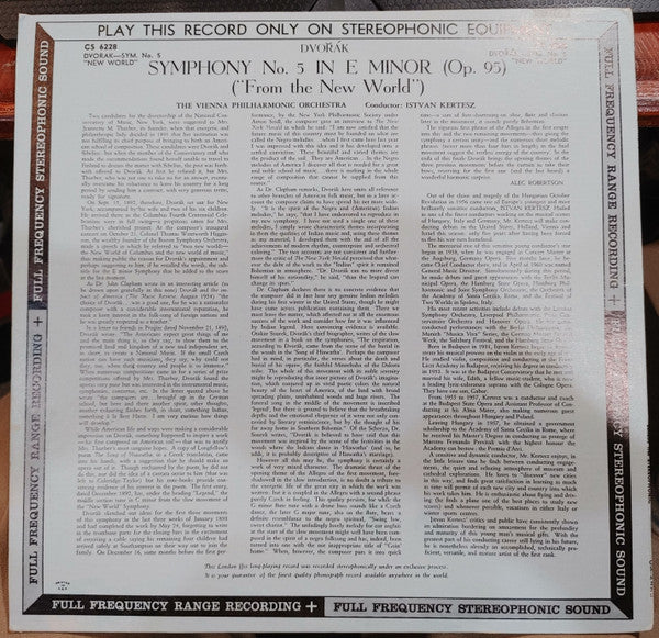 Antonín Dvořák, Wiener Philharmoniker, István Kertész : New World Symphony (LP)