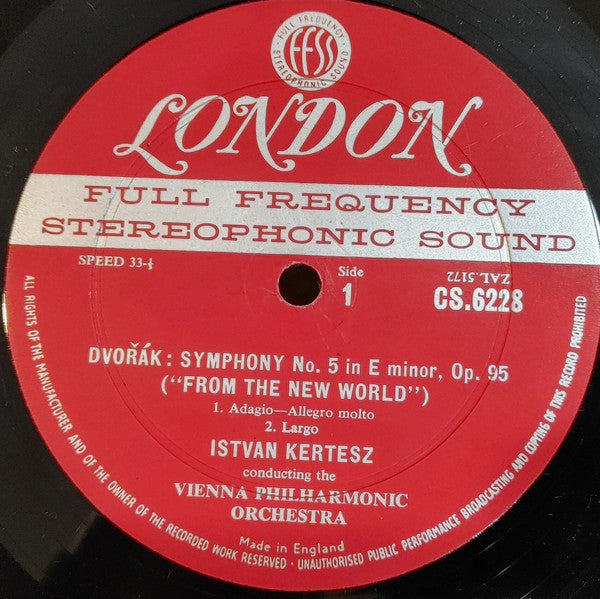 Antonín Dvořák, Wiener Philharmoniker, István Kertész : New World Symphony (LP)