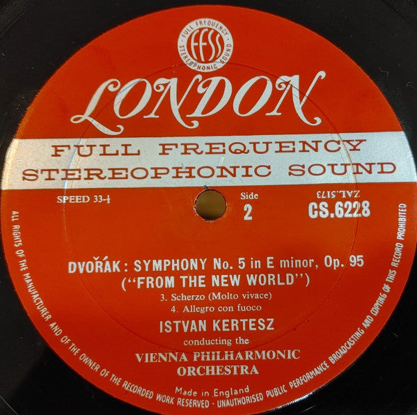 Antonín Dvořák, Wiener Philharmoniker, István Kertész : New World Symphony (LP)