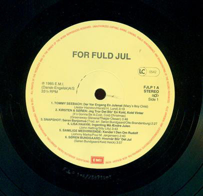 Various : For Fuld Jul (LP, Comp)