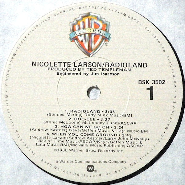 Nicolette Larson : Radioland (LP, Album, Jac)