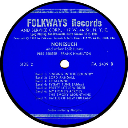 Pete Seeger And Frank Hamilton (3) : Nonesuch And Other Folk Tunes (LP)